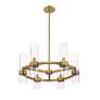 6_Datus 26"W Rubbed Brass and Clear Glass 6-Light Chandelier more views