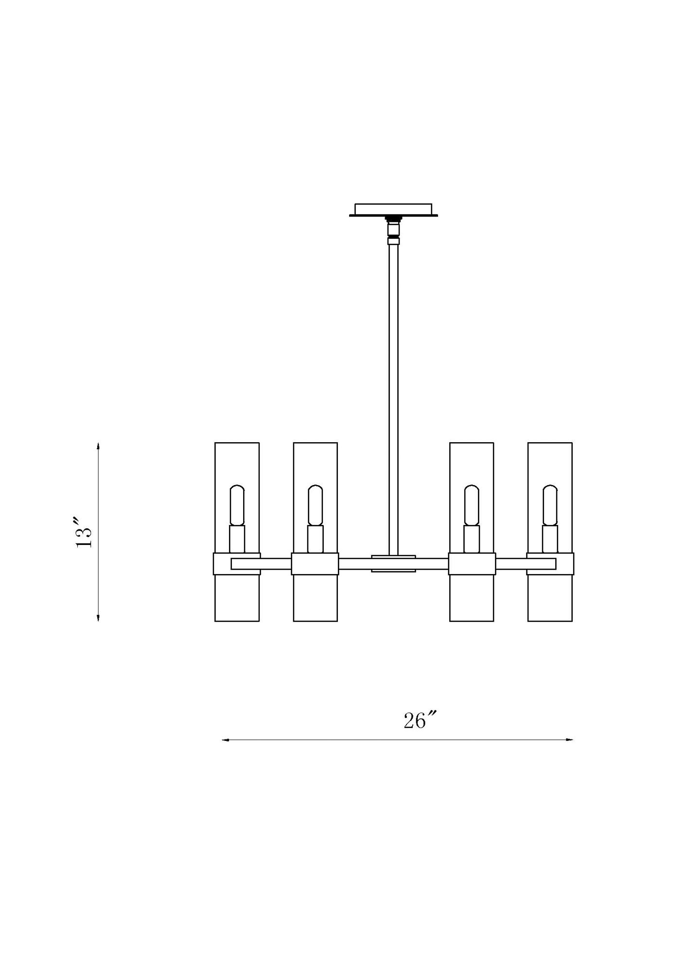 Datus 26"W Rubbed Brass and Clear Glass 6-Light Chandelier