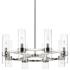 Datus 32"W Polished Nickel 8-Light Wagon Wheel Chandelier