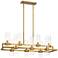 Datus 42 1/2" Wide Rubbed Brass 10-Light Island Chandelier