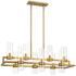 Datus 42 1/2" Wide Rubbed Brass 10-Light Island Chandelier