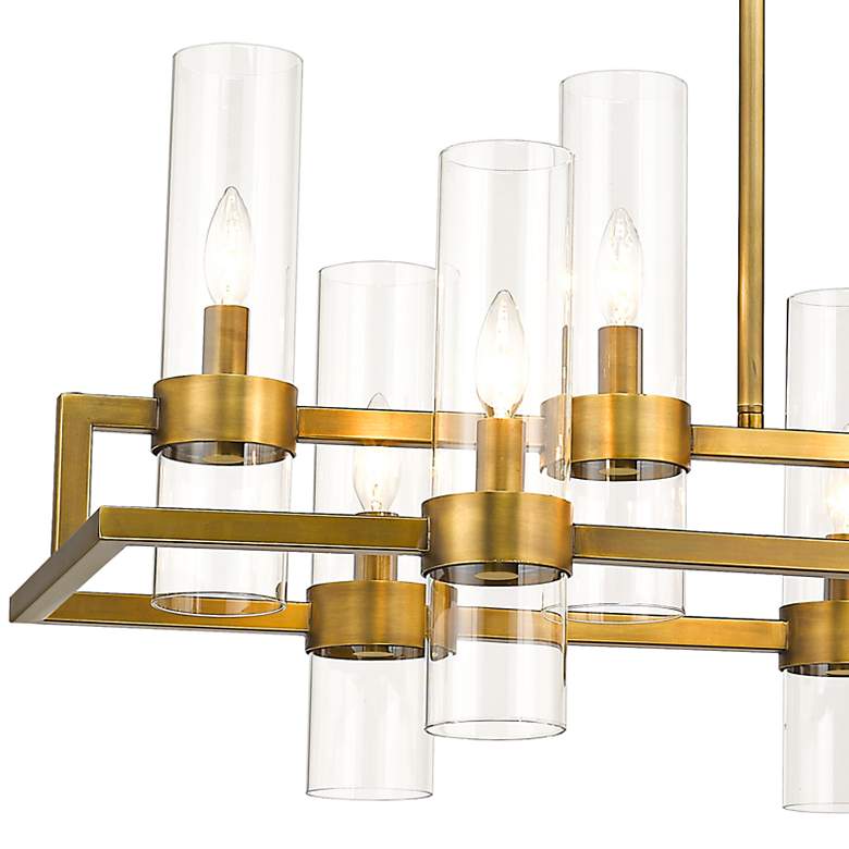 Image 4 Datus 42 1/2" Wide Rubbed Brass 10-Light Island Chandelier more views