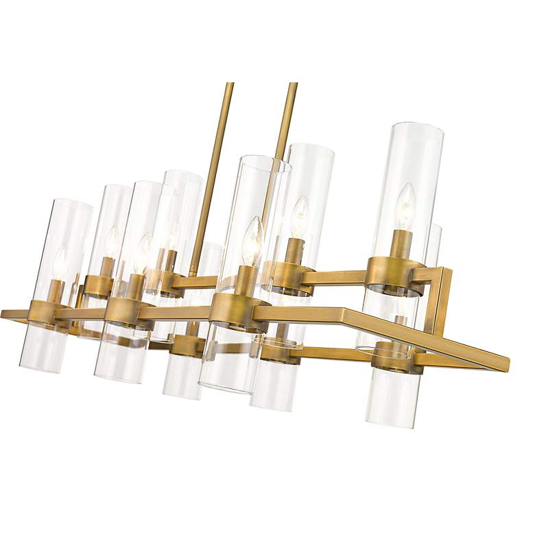 Image 5 Datus 42 1/2" Wide Rubbed Brass 10-Light Island Chandelier more views