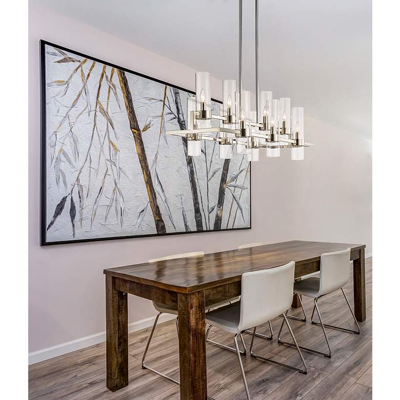 Image 2 Datus 42 1/2"W Polished Nickel 10-Light Linear Chandelier more views