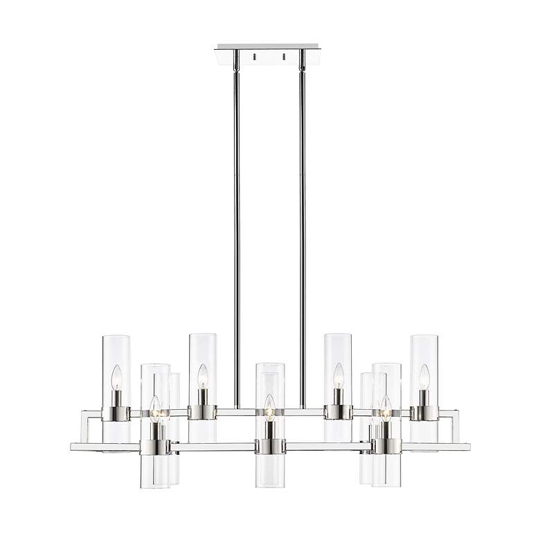 Image 4 Datus 42 1/2"W Polished Nickel 10-Light Linear Chandelier more views