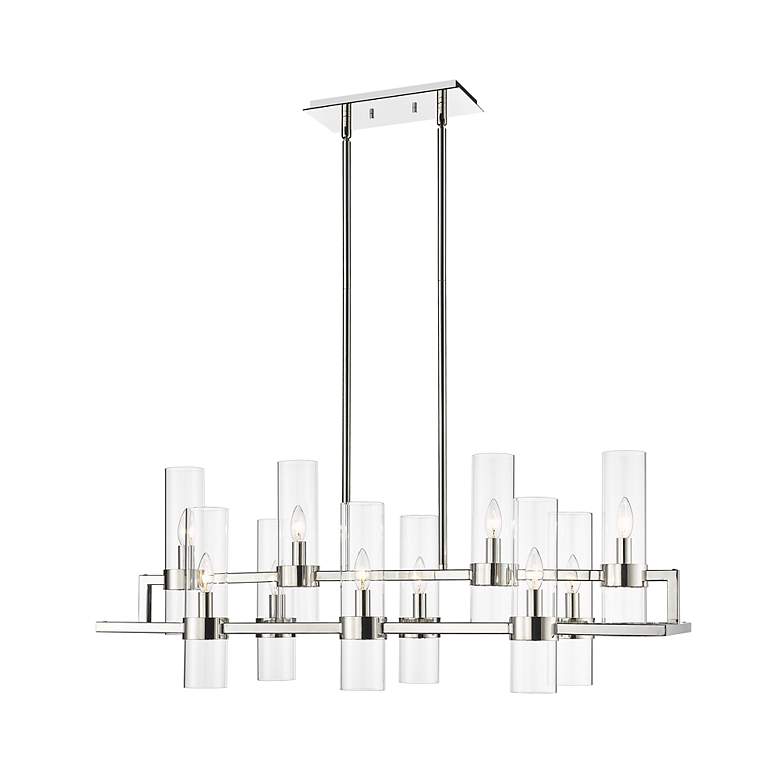 Image 5 Datus 42 1/2"W Polished Nickel 10-Light Linear Chandelier more views