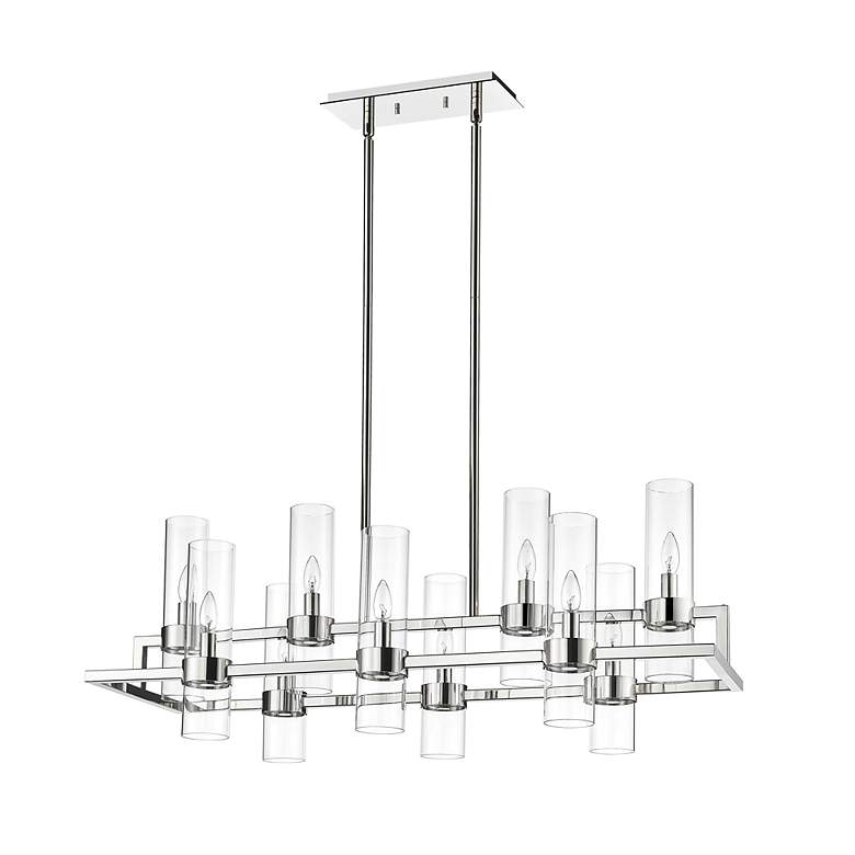 Image 7 Datus 42 1/2"W Polished Nickel 10-Light Linear Chandelier more views