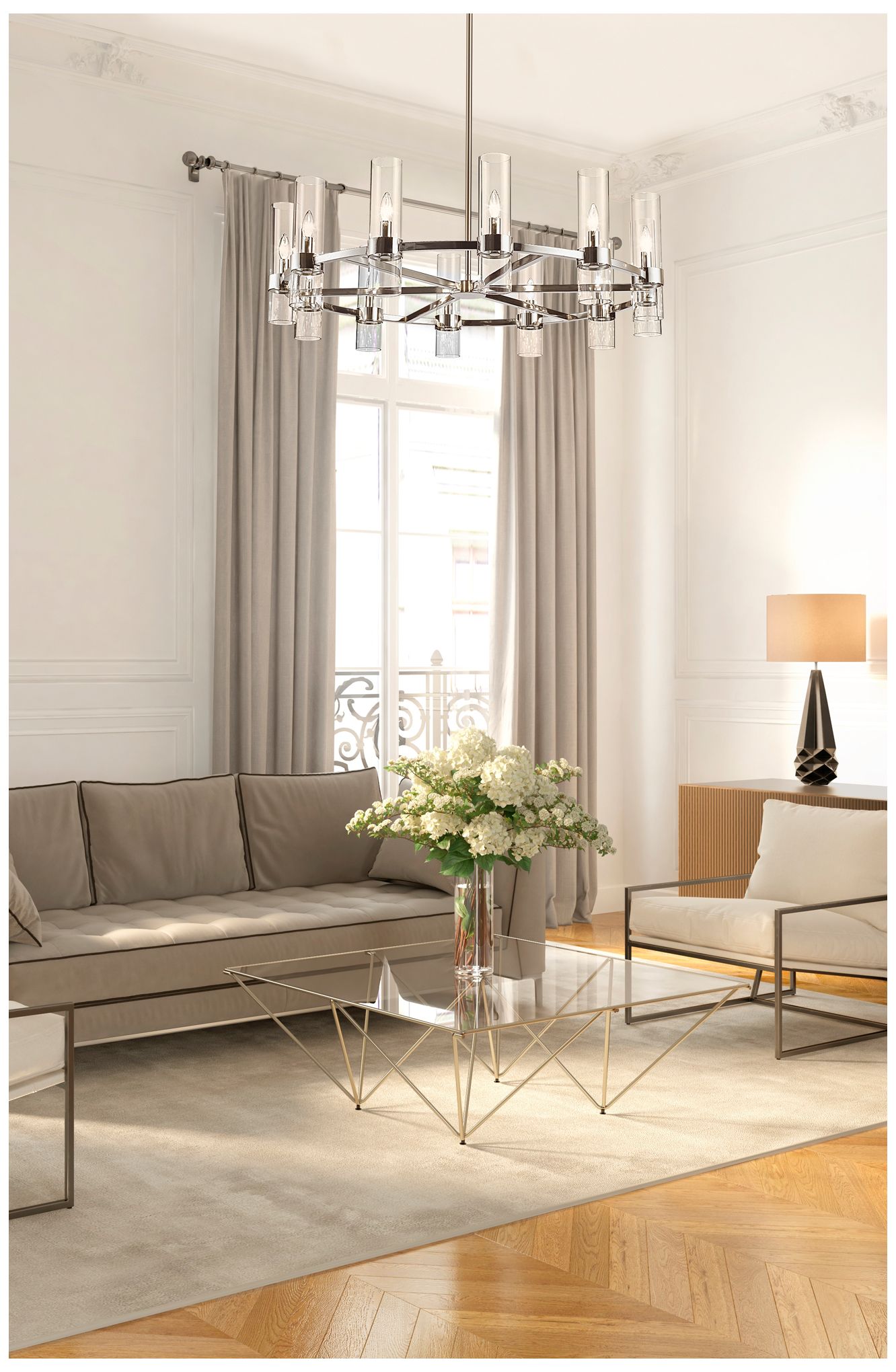 Image 3 Datus by Z-Lite Polished Nickel 43.5 inch 12 Light Chandelier more views