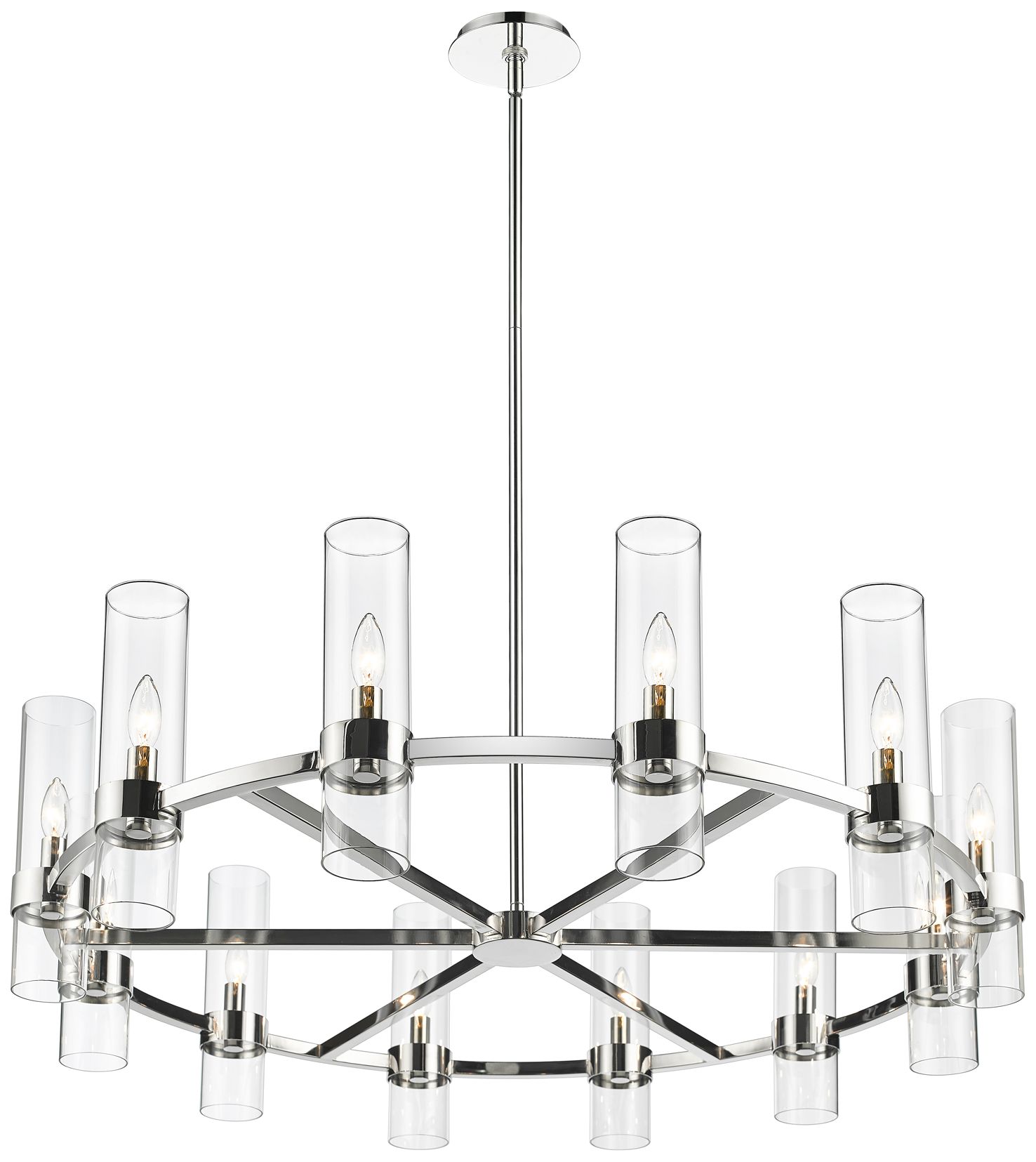 Image 5 Datus by Z-Lite Polished Nickel 43.5 inch 12 Light Chandelier more views