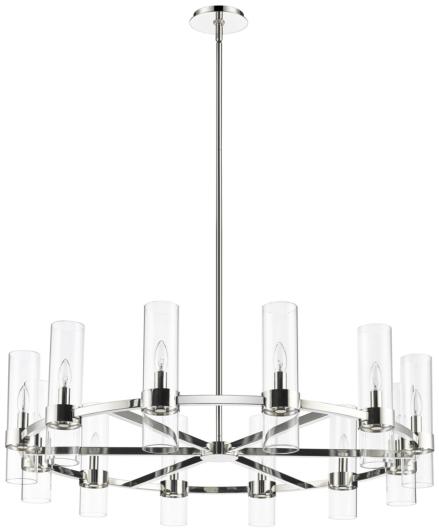 Image 7 Datus by Z-Lite Polished Nickel 43.5 inch 12 Light Chandelier more views