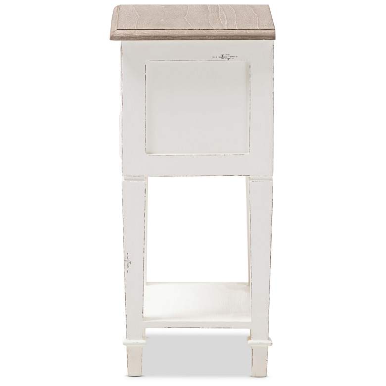 Image 3 Dauphine 15 3/4" Wide Weathered Oak and White Side Table more views
