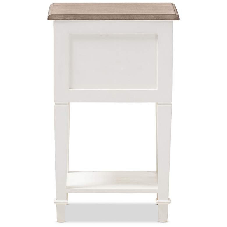 Image 4 Dauphine 15 3/4" Wide Weathered Oak and White Side Table more views