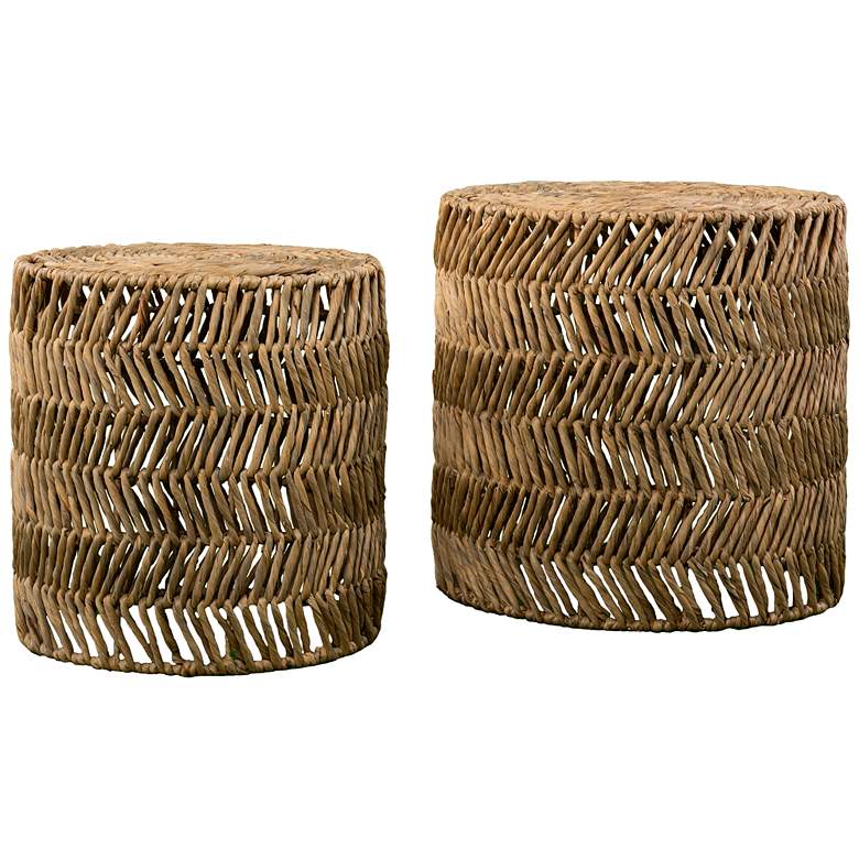 Image 4 Davari Natural Water Hyacinth Nesting Tables Set of 2 more views