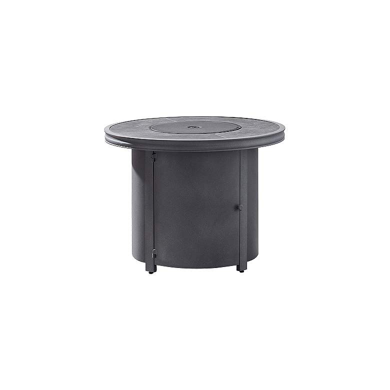 Image 2 Davenport 32 3/4 inch Wide Gray Round Outdoor Fire Pit Table