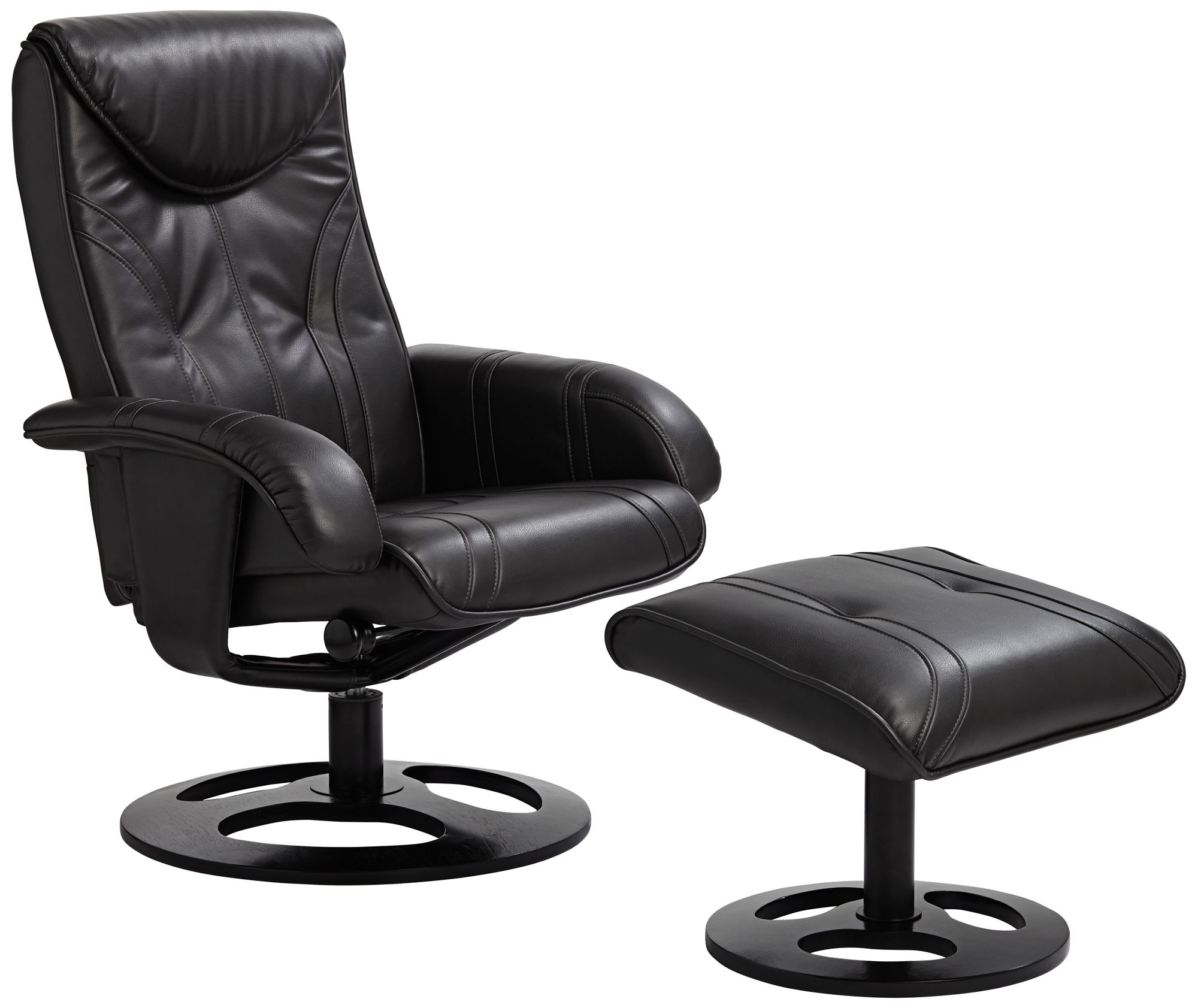 black recliner chair and stool