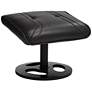 Davenport Black Faux Leather Swivel Recliner and Ottoman