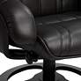 Davenport Black Faux Leather Swivel Recliner and Ottoman