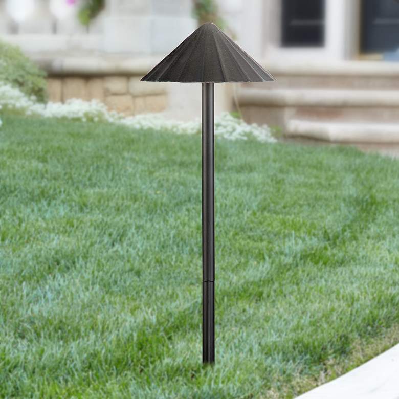 Image 1 Davenport Black Scalloped 3 Watt LED Landscape Path Light