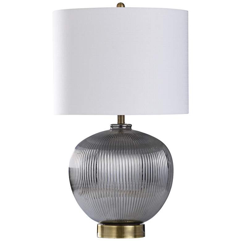 Image 1 Daventry Washboard Silver Plated Glass Table Lamp