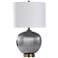 Daventry Washboard Silver Plated Glass Table Lamp