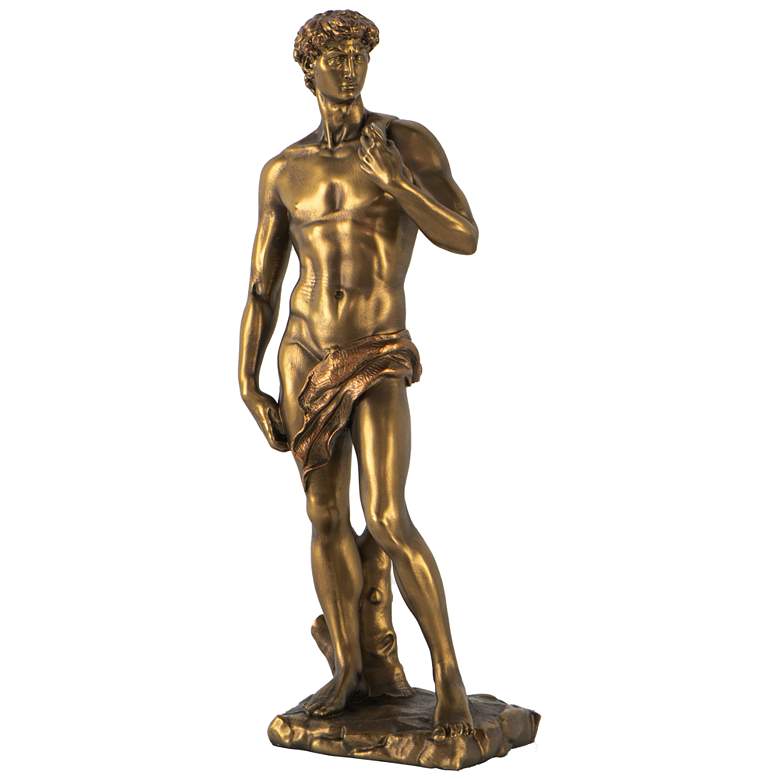 Image 1 David 13.7" Tall Gold Statue