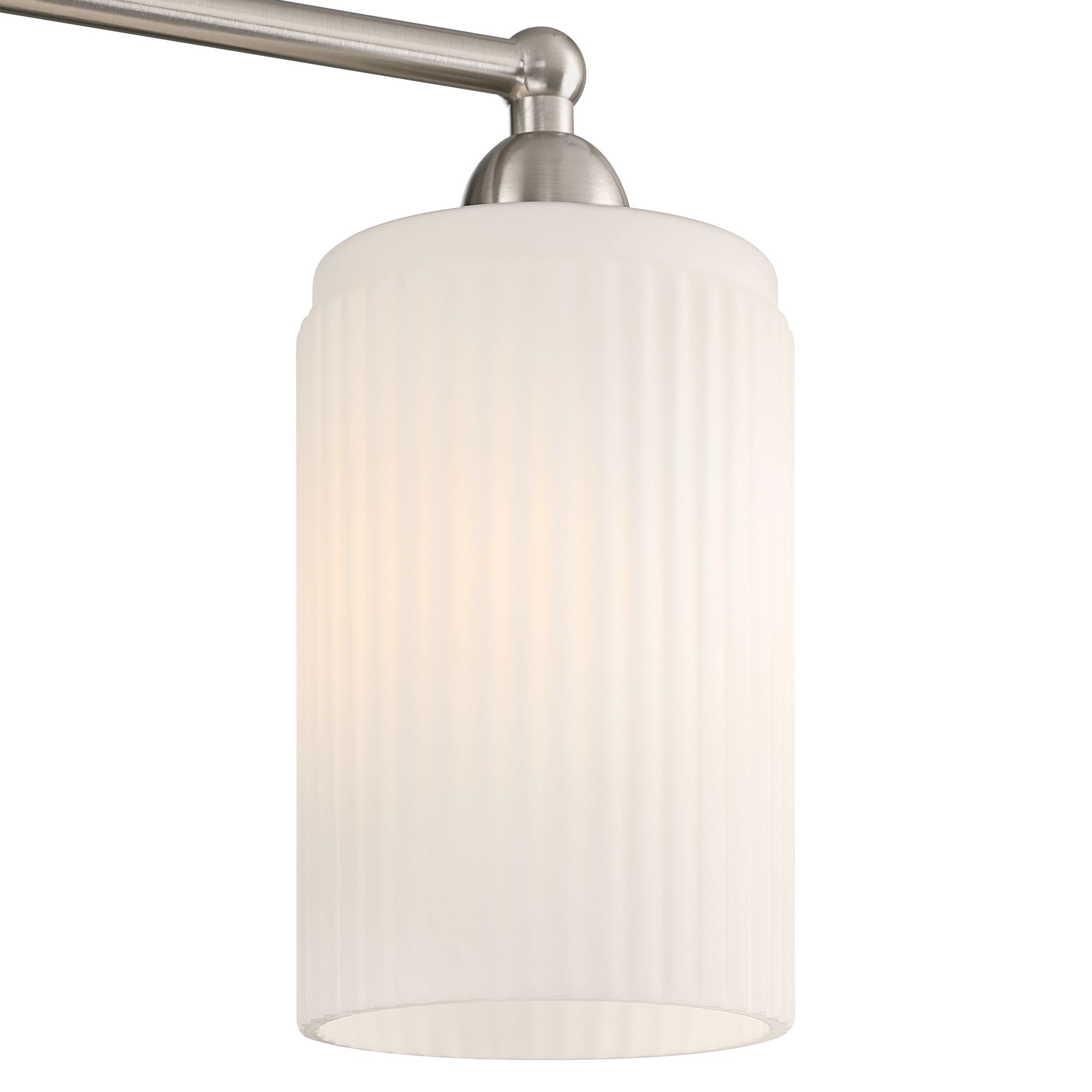 Image 3 David 22" Wide Brushed Nickel and Fluted Glass 3-Light Bath Light more views