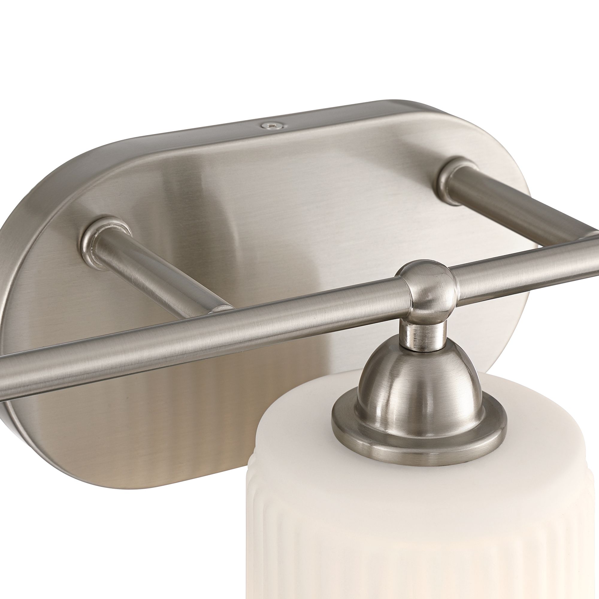 Image 4 David 22" Wide Brushed Nickel and Fluted Glass 3-Light Bath Light more views