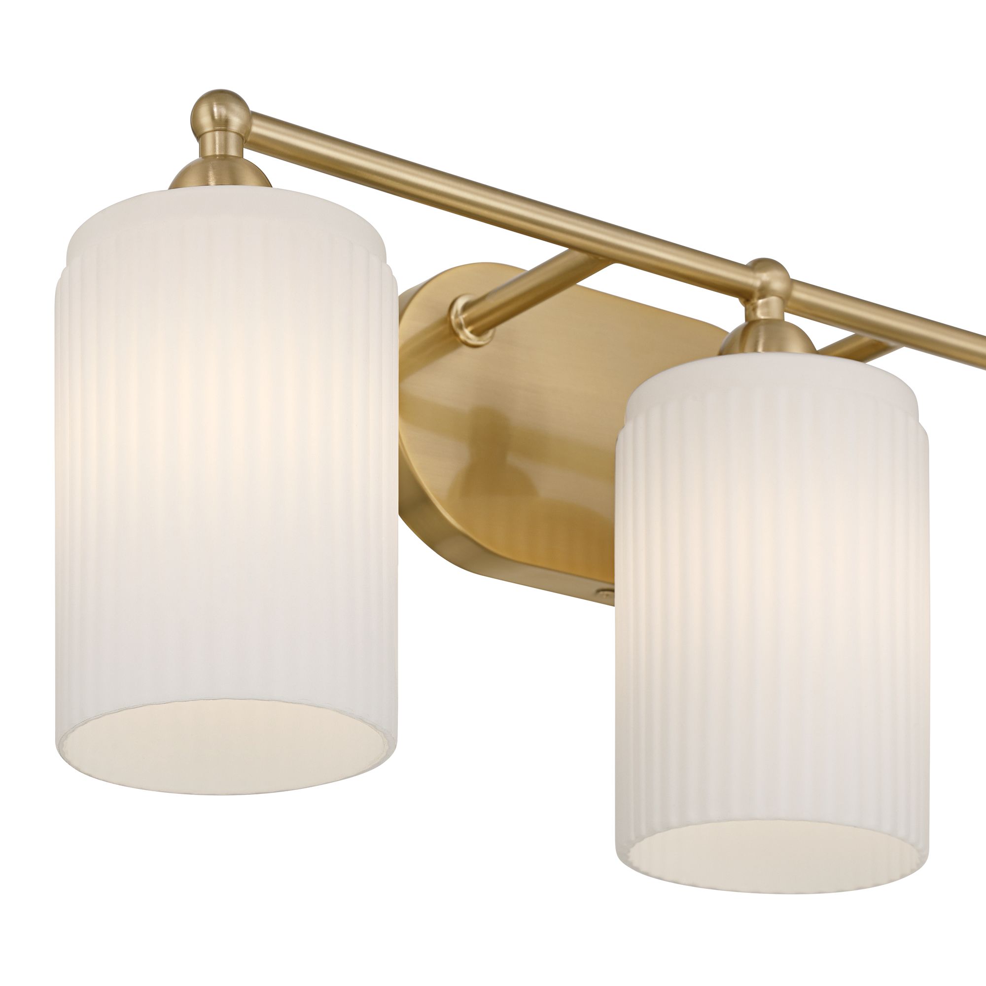 Image 3 David 22" Wide Soft Gold and Fluted Glass 3-Light Bath Light more views
