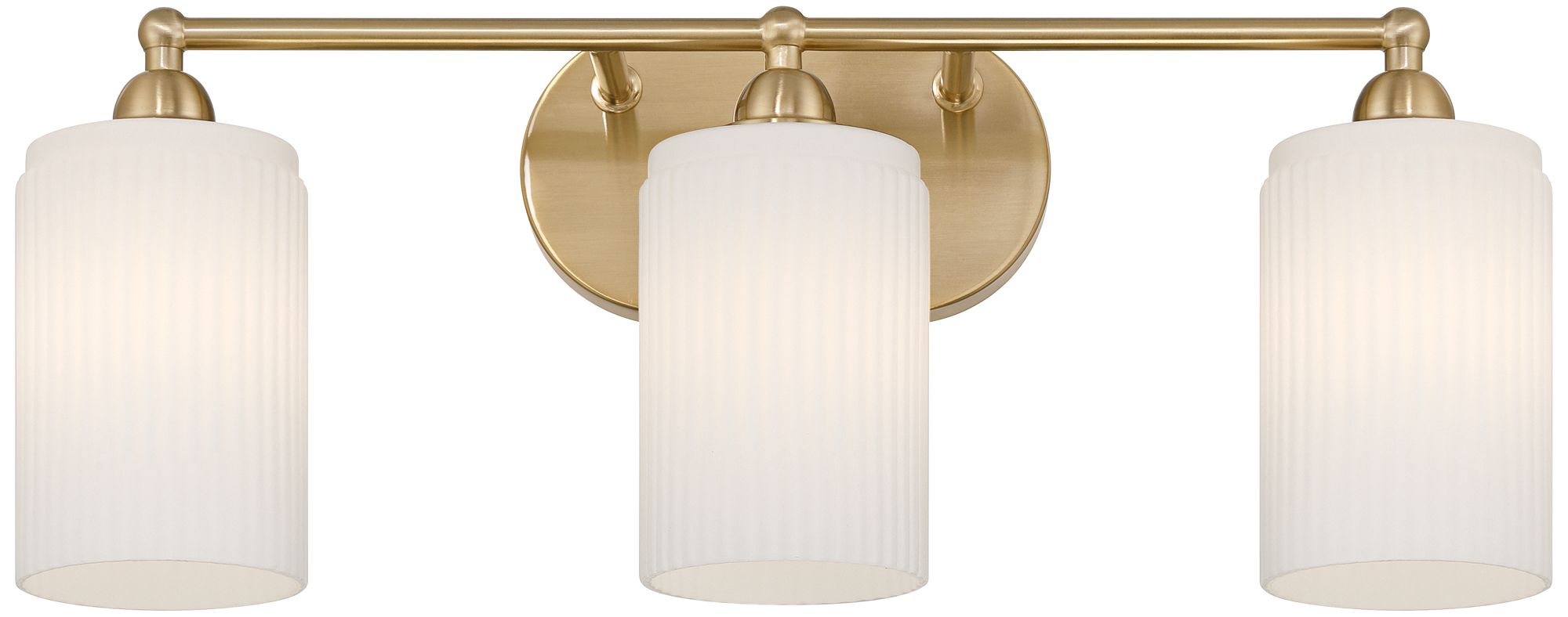 Image 5 David 22" Wide Soft Gold and Fluted Glass 3-Light Bath Light more views