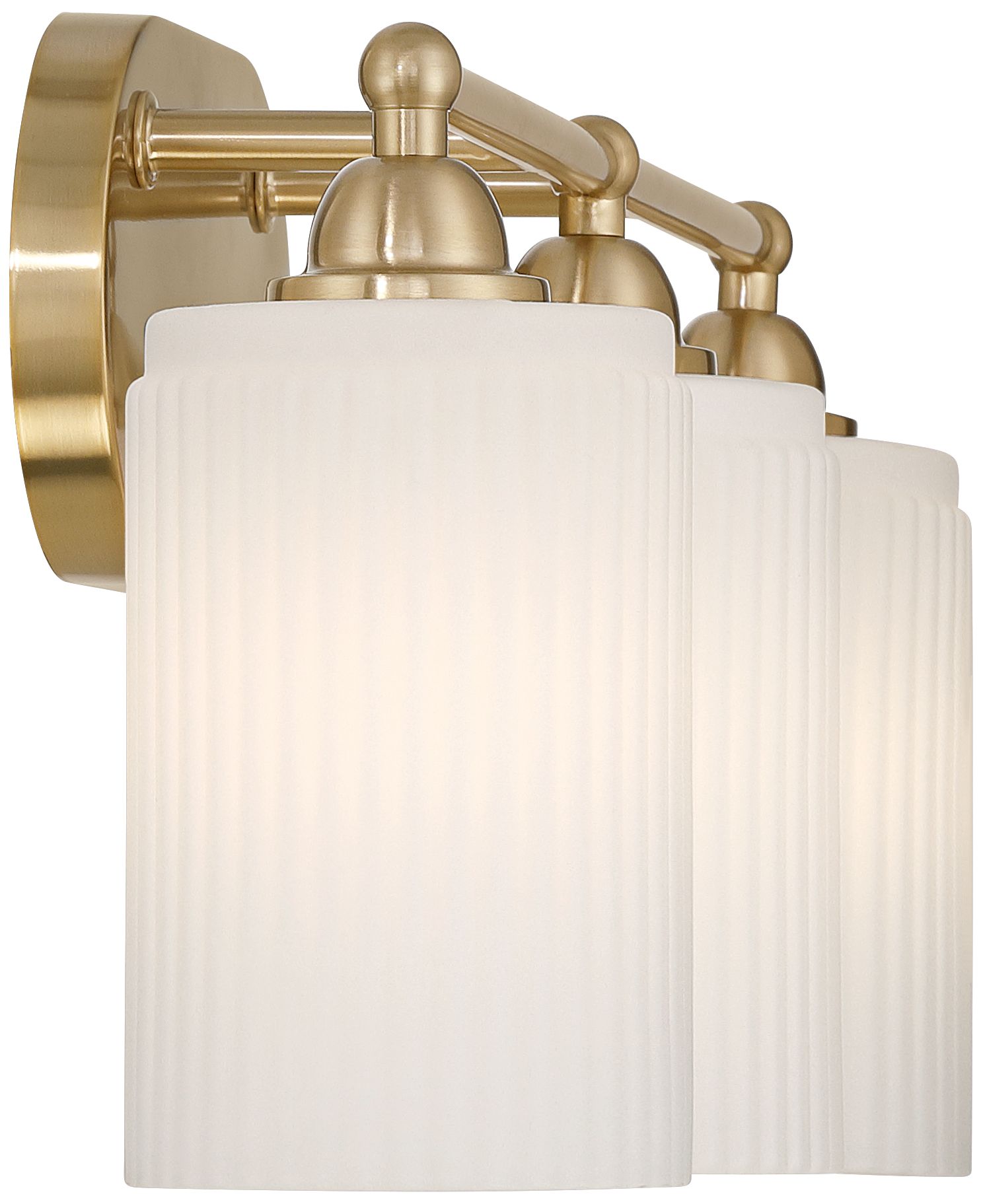 Watch A Video About the David Soft Gold and White Glass 3 Light Bath Light