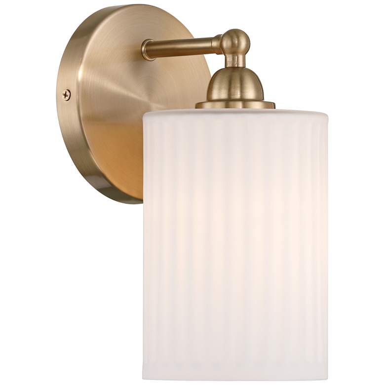 Image 6 David 9 1/2" High Gold and White Glass Wall Sconce Set of 2c more views