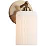 2_David 9 1/2" High Gold and White Glass Wall Sconce