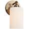 David 9 1/2" High Gold and White Glass Wall Sconce