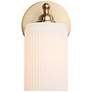 5_David 9 1/2" High Gold and White Glass Wall Sconce more views