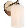 7_David 9 1/2" High Gold and White Glass Wall Sconce more views