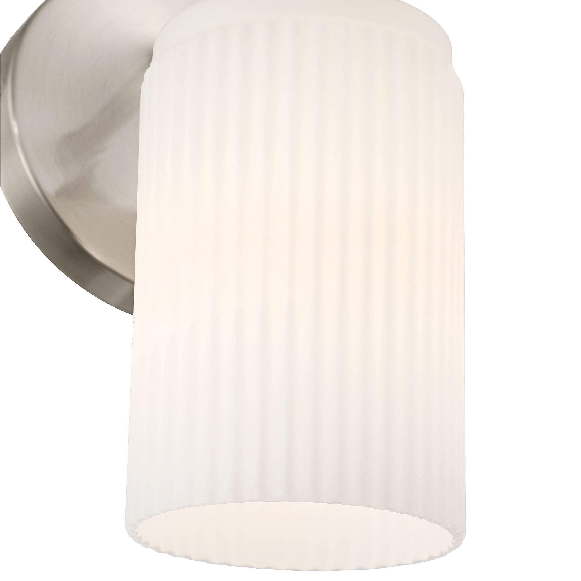 Image 4 David 9 1/4" High Brtushed Nickel and Fluted Glass Wall Sconce more views