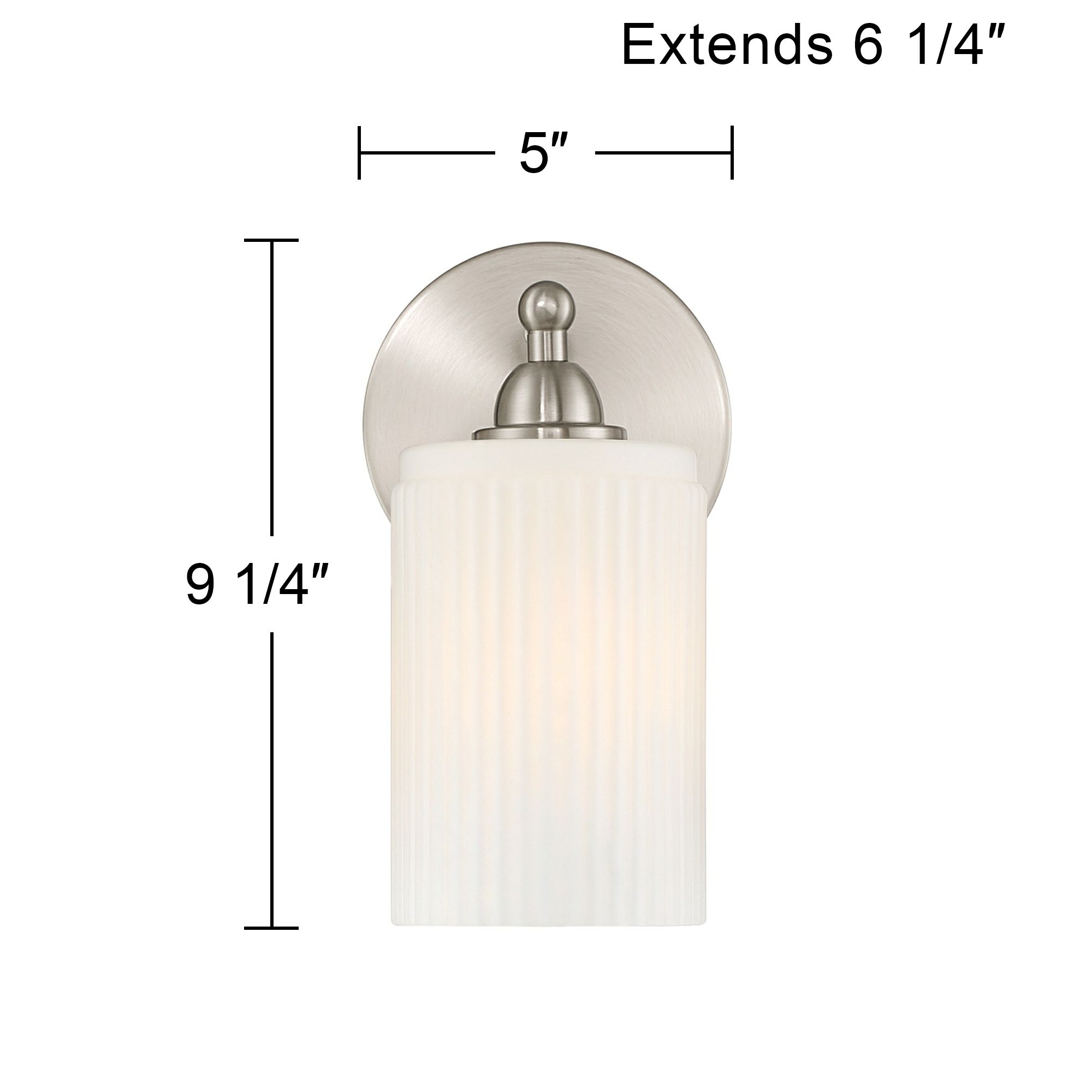 David 9 1/4" High Brtushed Nickel and Fluted Glass Wall Sconce