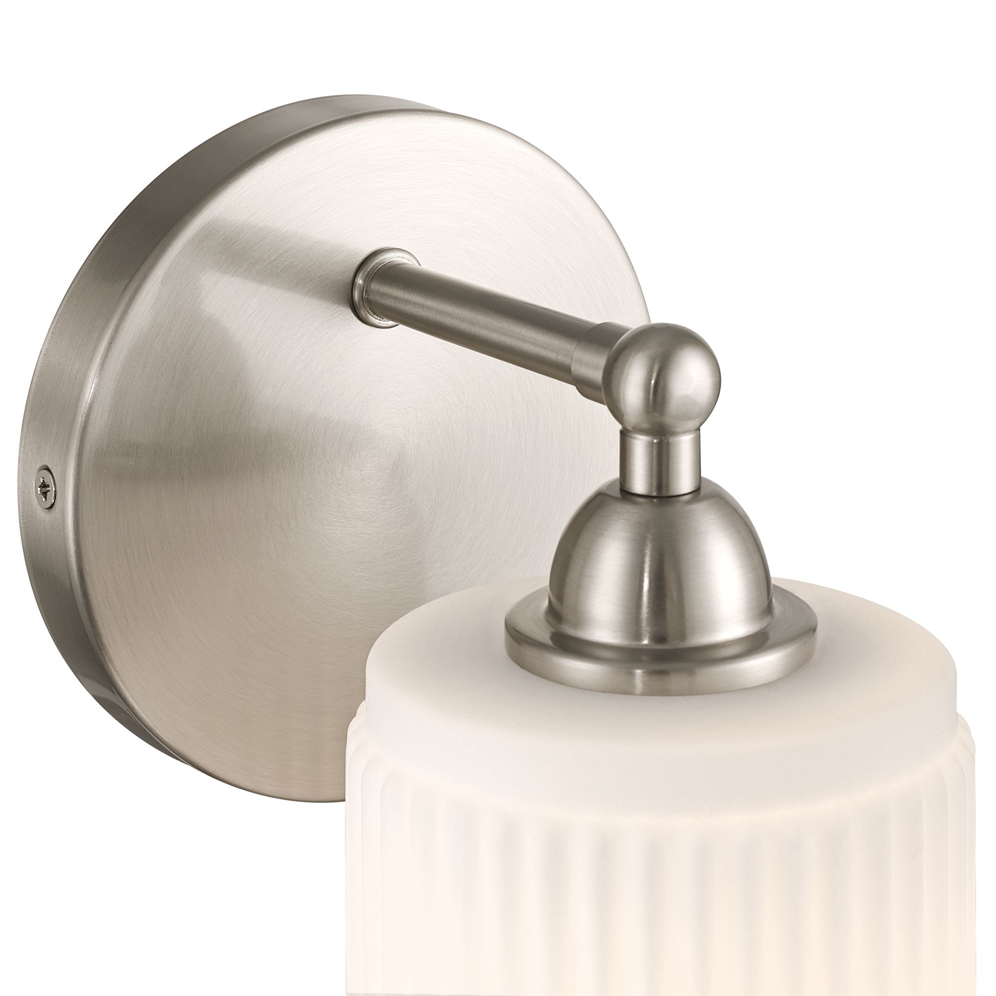 Image 3 David 9 1/4" High Brtushed Nickel and White Glass Wall Sconce more views