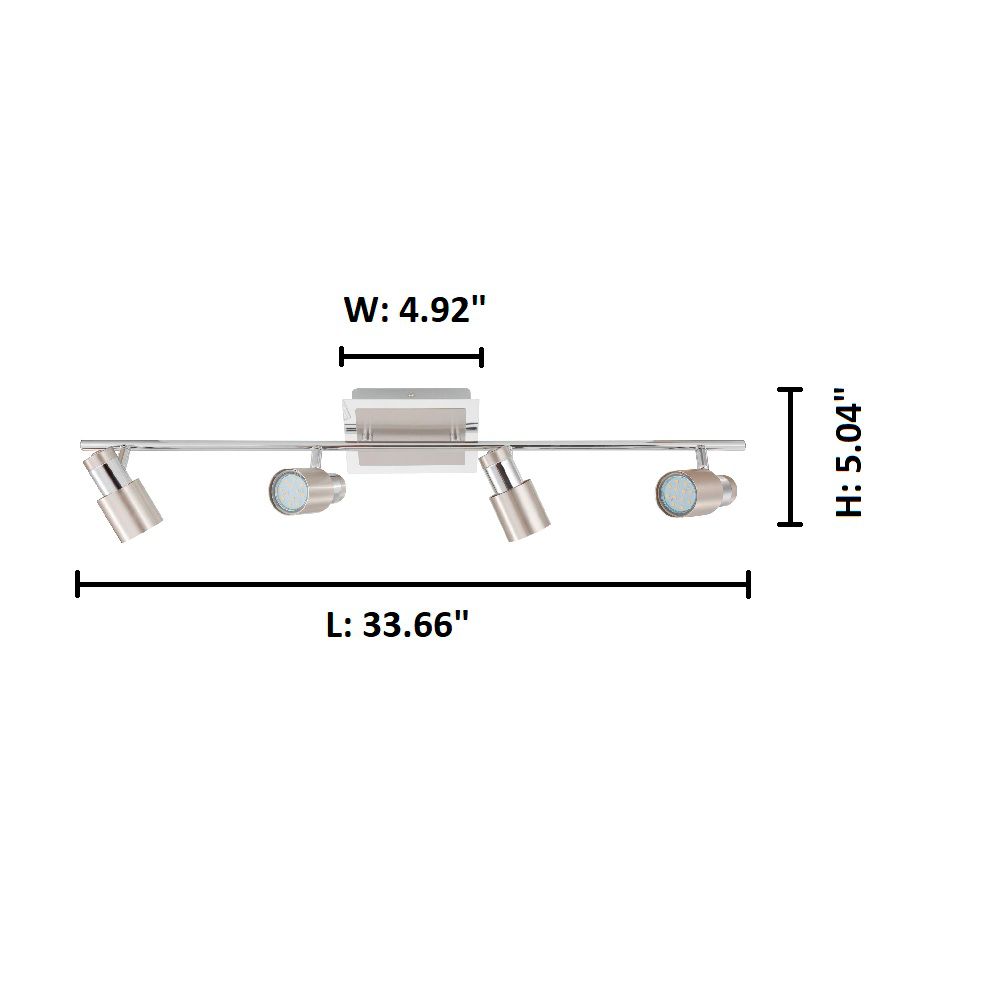 Image 4 Davida-2 - 4-Light Track Light - Matte Nickel, Chrome Finish more views