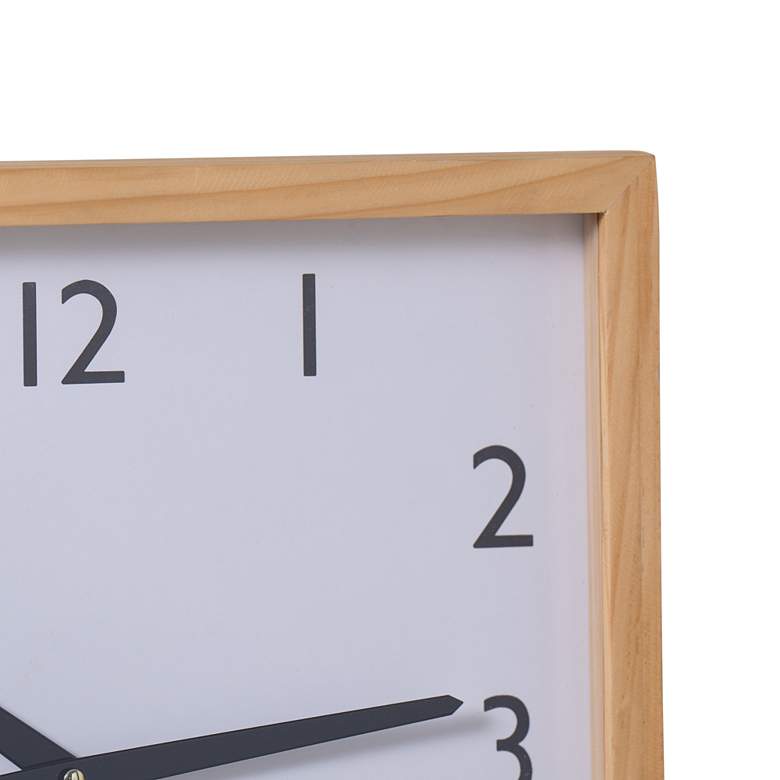 Image 3 Davidson Natural Finish 16" x 16" Square Wooden Wall Clock more views