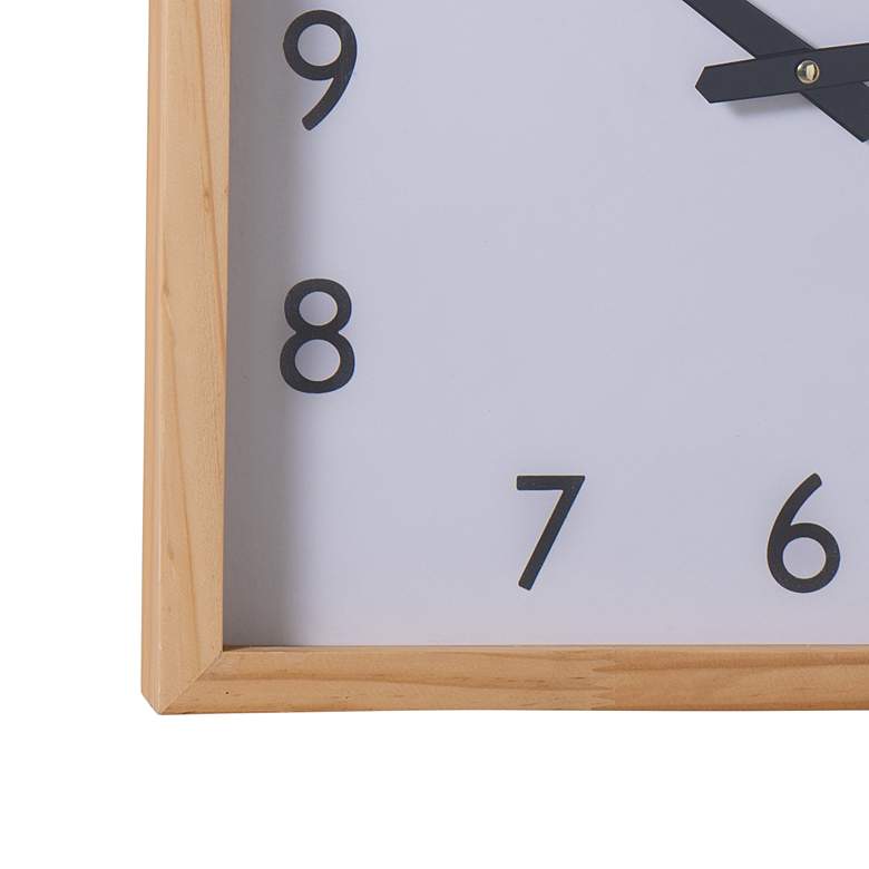 Image 5 Davidson Natural Finish 16" x 16" Square Wooden Wall Clock more views