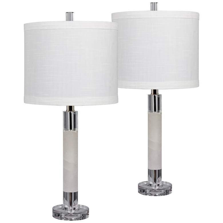 Image 1 Davie Crystal and Marble Smooth Column Table Lamp Set of 2
