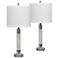 Davie Crystal and Marble Smooth Column Table Lamp Set of 2