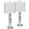 Davie Stacked Block Crystal and Marble Table Lamps Set of 2