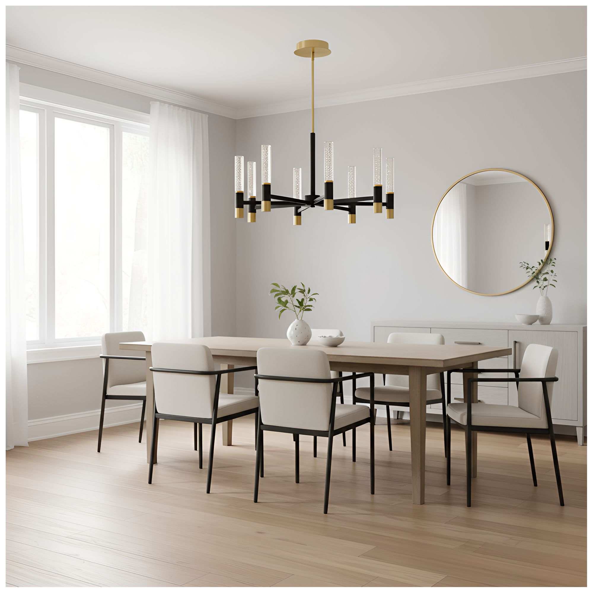 Image 7 Davies Integrated LED Brushed Gold Chandelier more views