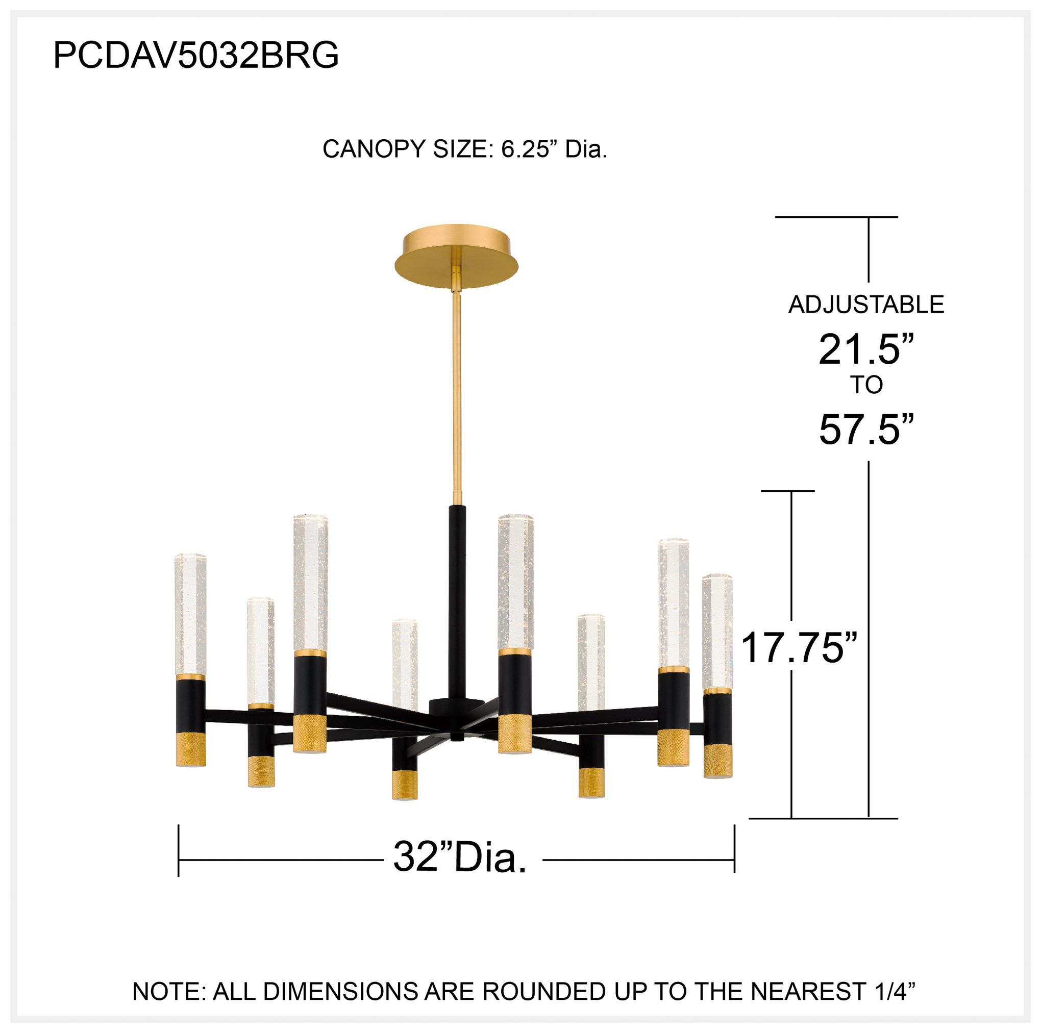 Davies Integrated LED Brushed Gold Chandelier