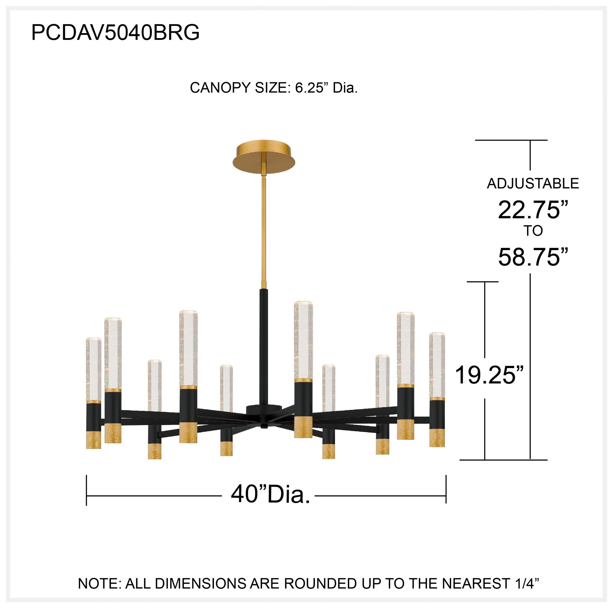 Davies Integrated LED Brushed Gold Chandelier