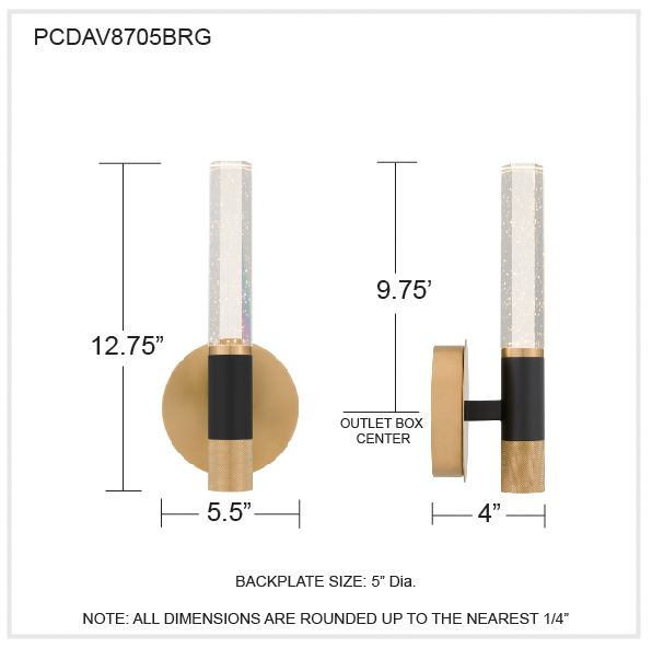 Davies Integrated LED Brushed Gold Wall Sconce