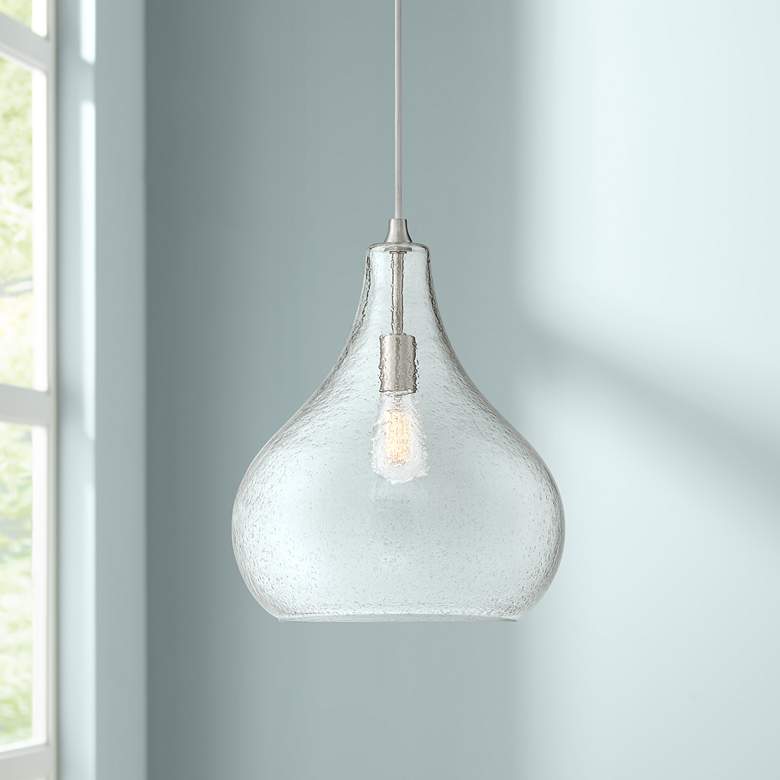 Image 1 Davin 14" Wide Plated Glass Pendant Light