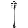 1_Davina 130 3/4"H Black 4-Head Outdoor Post Light with Base